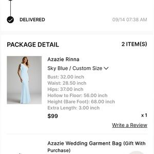 Azazie Rinna Light Blue Dress